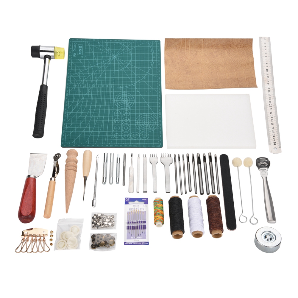 Groover Stitching Tool - 42個入り革工芸ツールセット、革工芸ツールパンチキット、ステッチング加工用ステッチンググルーバー、縫製セット