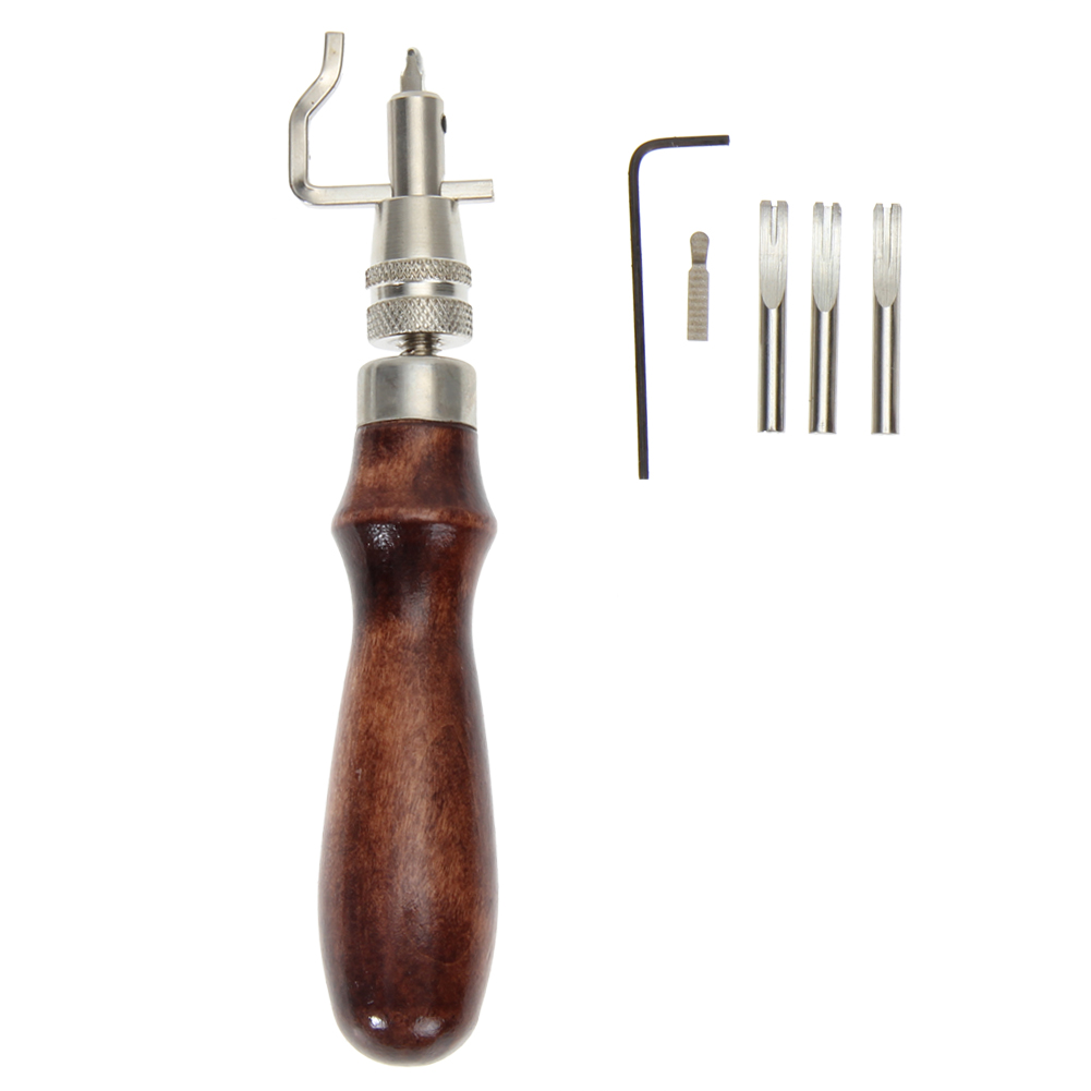 手作りの革細工、実用的な革工芸品、調整可能な多機能折り目ツー - Groover Stitching Tool のレビューと価格