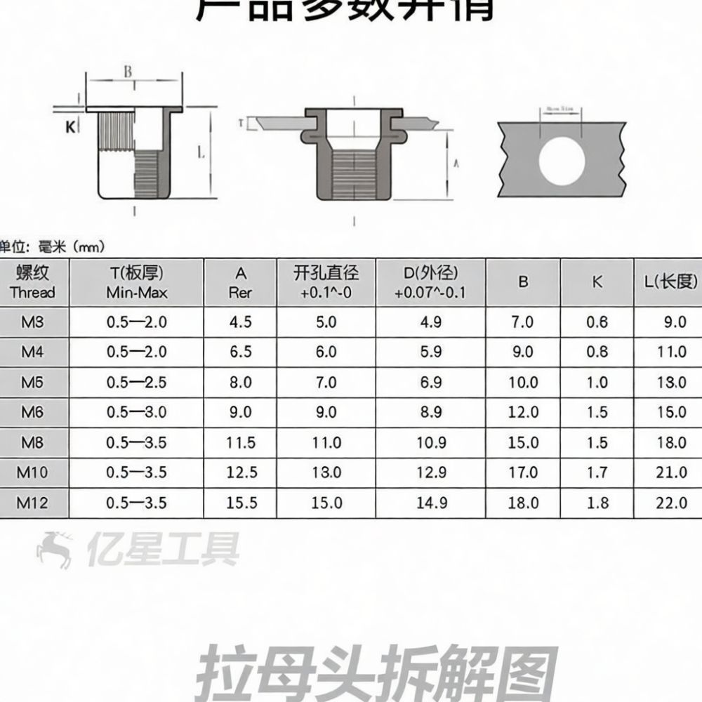 プロ仕様のリベット工具セット。M3～M12のねじ込みナットに - Rivet Setter Tool のレビューと価格