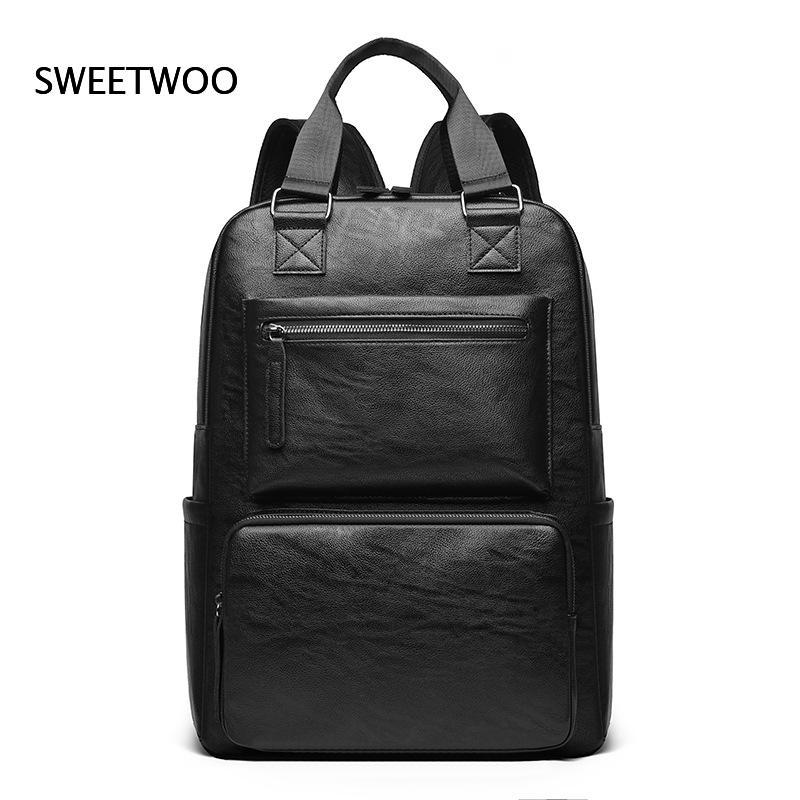 メンズ フェイクレザー ラップトップ バックパック デュアル - Leather Work Rucksack Mens のレビューと価格