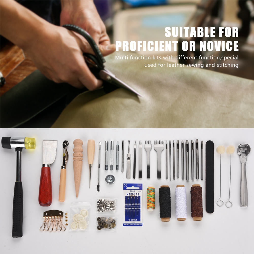 42個入り革工芸ツールセット、革工芸ツールパンチキット、ステ - Groover Stitching Tool のレビューと価格